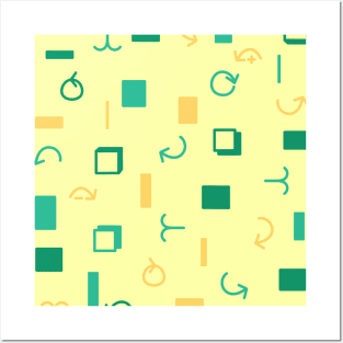 Icon symbol left right arrow square call yellow cream green Posters and Art